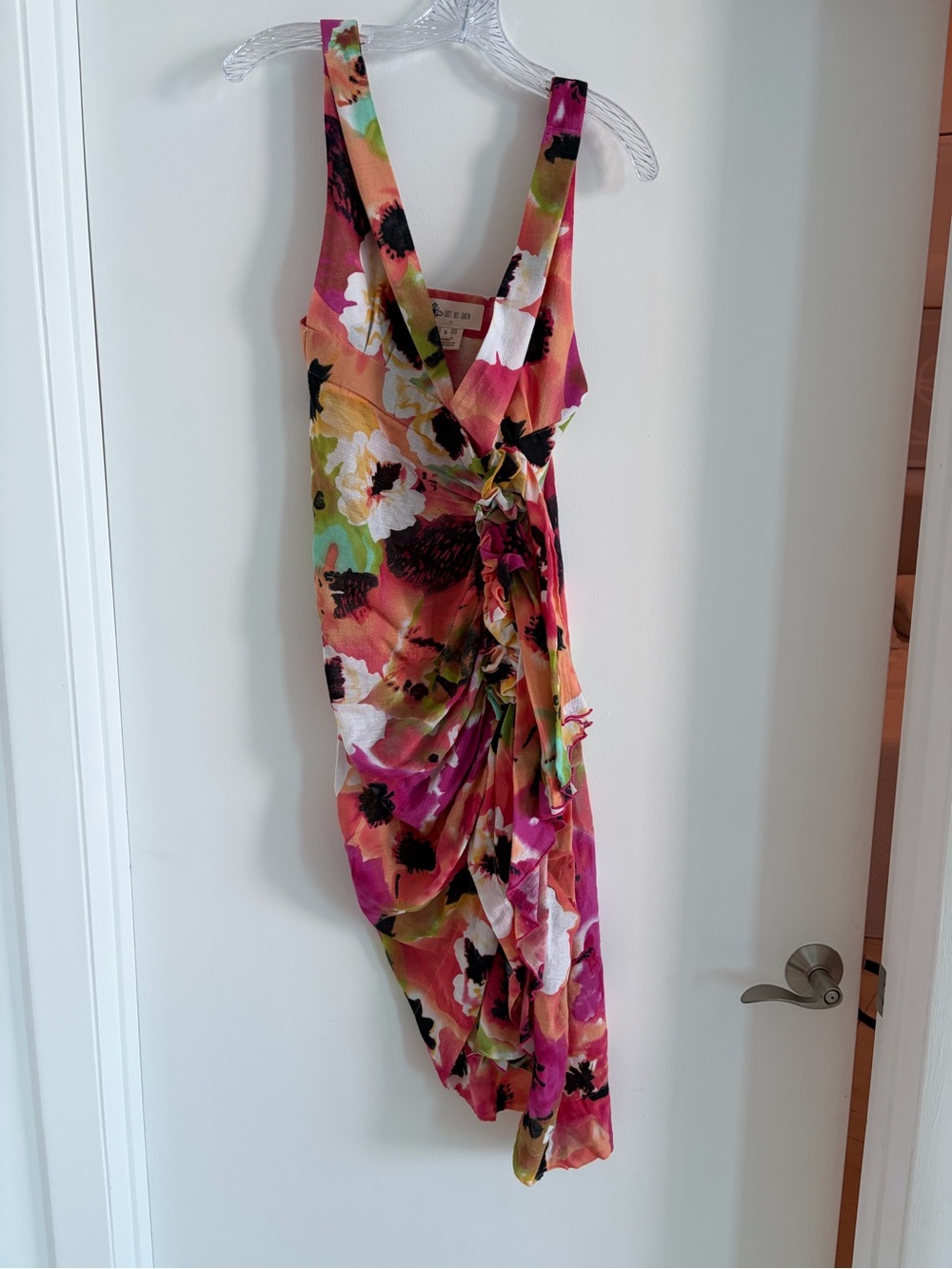 JBQ Floral Wrap Dress in Pink & Orange
